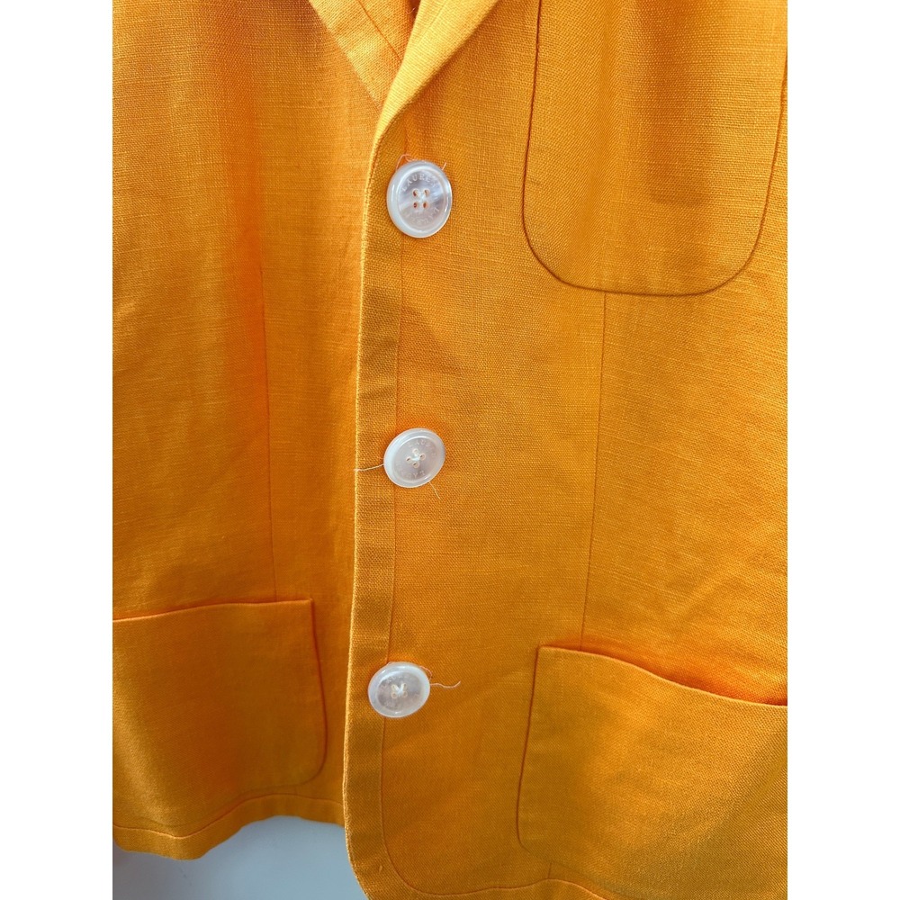 Lauren Ralph Lauren 100% Linen 3-Button Orange Blazer Jacket Women's Size 4 - Picture 7 of 13